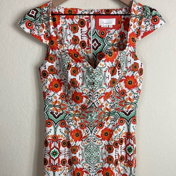 By Anthropologie Cecily Fit & Flare Sweetheart Floral Midi Dress Size Medium - Picture 6 of 10